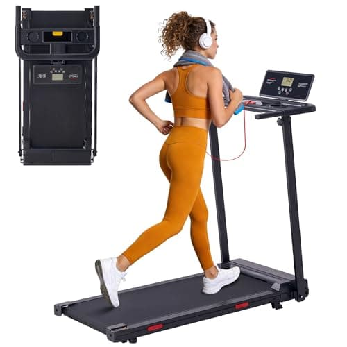 Portable Walking Pad Treadmill with Handle Bar, 3.0HP Electric Home Small Walking Pads Treadmills with Handles for Small Spaces, 0.6-6.2MPH Under Desk Treadmill for Home Office Small, 320LBS