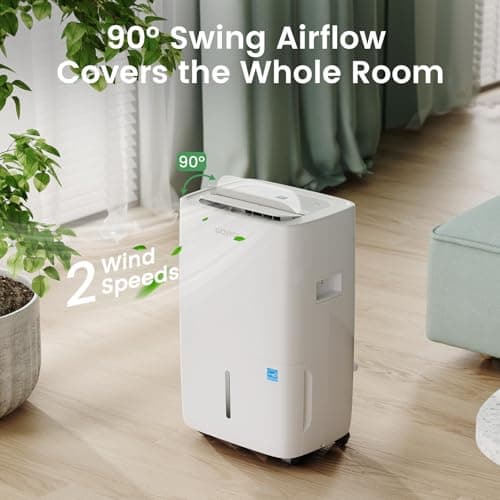Waykar 80 Pints 2025 Energy Star Dehumidifier for Spaces up to 5,000 Sq. Ft for Basement and Home, Large Room with Drain Hose and 1.14 Gallons Water Tank 5
