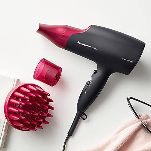 Panasonic nanoe Hair Dryer, 1875 Watt Professional Blow Dryer for Smooth, Shiny Hair with 3 Attachments Quick Dry Nozzle, Diffuser and Concentrator Nozzle – EH-NA65-K (Black/Pink), Black 7