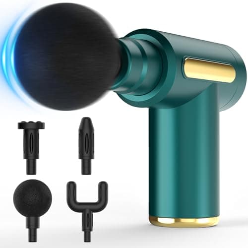 Brantefa Massage Gun, Small Travel Tool, Massage Gun Deep Tissue,Percussion Handheld Portable Muscle Massager Tool for Full Body Pain Relief, Ideal Gifts for Men, Women(Green)