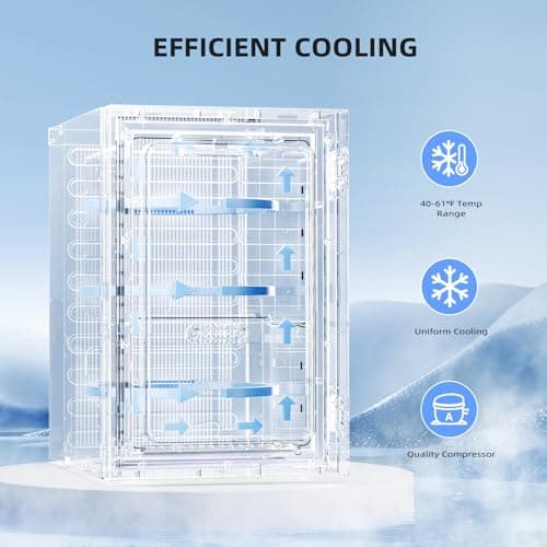 Antarctic Star 18L Beverage Refrigerator Cooler 24Can, Mini Fridge with Quiet Compressor, LED Light,Freestanding Small Fridge with Electronic Temperature Control for Home and Bar(40-61 ℉) 4