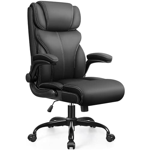 HeroSet Office Chair, Ergonomic Big and Tall Computer Desk Chairs, Executive Breathable Leather Chair with Adjustable Flip-up Armrests, Lumbar Support Swivel PC Chair with Rocking Function 9