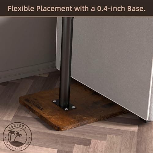 YUHFERA Sofa Armrest Tray Table for Couch - 360° Swivel Height Adjustable End for Small Spaces, Snack Side Table for Bed or Chair with Phone & Tablet Slot (Rustic,Standard) 7