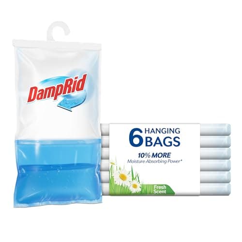 DampRid Fresh Scent Hanging Moisture Absorber, 15.4 oz., 6 Pack - Eliminates Musty Odors for Fresher, Cleaner Air, Ideal Moisture Absorbers for Closet, 10% More Moisture Absorbing Power*