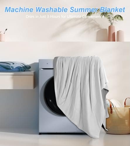 jiaao Cooling Comforter King/Cali King, Double-Sided Cooling Blanket for Hot Sleepers, Soft, Lightweight, Breathable Bedding for Night Sweats, All Season Cooling Comforter, 106"x90", Gray 8