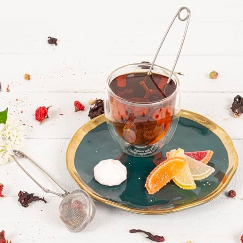 Snap Ball Tea Strainer 3 Pack Tea Infuser with Handle Tea Mesh Infuser Snap Ball Strainer Steep Loose Leaf Tea Infuser Fine Mesh Ball Tea Filter Strainer for Spices and Seasonings 6