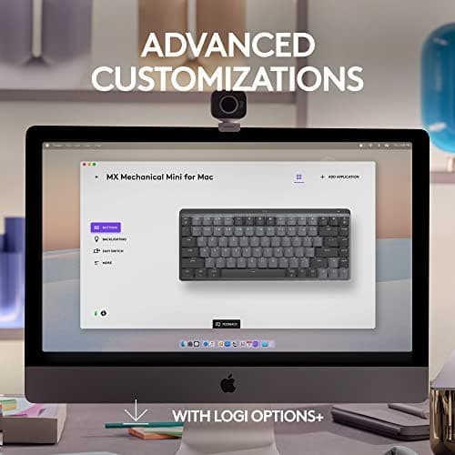 Logitech MX Mechanical Mini for Mac Wireless Illuminated Keyboard, Low-Profile Performance Switches, Tactile Quiet Keys, Backlit, Bluetooth, USB-C, Apple, iPad - Space Grey 8