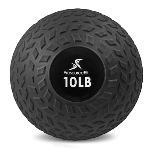 ProsourceFit Slam Medicine Ball, Tread Textured Grip Dead Weight Balls for Strength and Conditioning Exercises, Cardio and Core Workouts, 10lb, Black