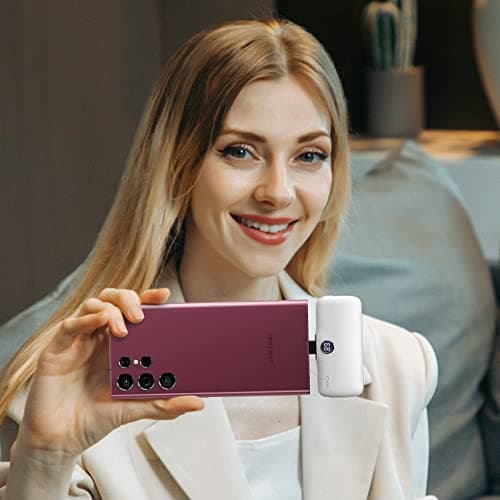 iWALK Small Portable Charger, 4,800mAh 18W PD Fast Charging Power Bank with Built-in USB-C Connector, External Mini Battery Pack for Samsung Galaxy S25/S24/S23, Android, iPhone 15/16/Pro/Max, White 7