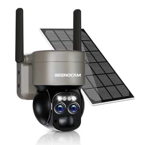 BEENOCAM 4K/8MP Solar Security Cameras Wireless Outdoor, Dual Lens 360°PTZ Solar Camera Outdoor Wireless Cameras for Home Security with 2.4/5GHz, PIR Human Detection, Color Night Vision, 2-Way Audio