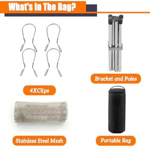 22 inch Portable Outdoor Fire Pit for Camping Upgrade Foldable Stainless Steel Mesh Fire Pits for Outside Wood Burning Collapsible Fireplace for Patio,Camping,Bonfire,Backyard,Garden,BBQ 6