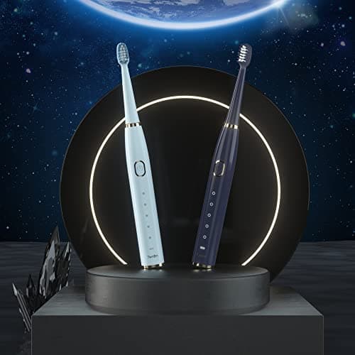 7AM2M Sonic Electric Toothbrush for Adults and Kids- High Power Rechargeable Toothbrushes with 8 Brush Heads,5 Adjustable Modes, Built-in 2-Minute Smart Timer,4 Hours Fast Charge for 30Days (Blue) 8