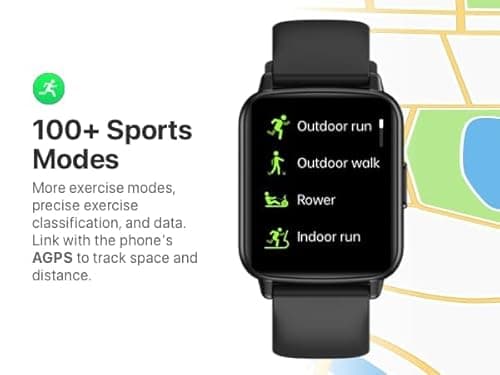 JeeJTek Smart Watch, 1.83" HD Smartwatch for Men Women, Fitness Watch with 100+ Sport Modes, IP68 Waterproof/Heart Rate/Sleep Monitor, Activity Trackers for iOS/Android (Black) 6