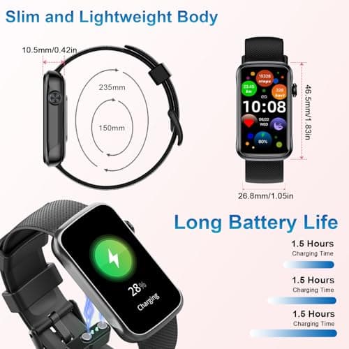 Smart Watch, 1.47" HD Smartwatch for Men Women with 24 Sport Modes, IP68 Waterproof Fitness Tracker with 24/7 Heart Rate/Sleep/SpO2 Monitor, Step Tracker, Pedometer, Activity Tracker for Android iOS 7