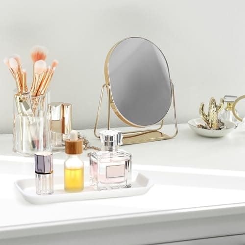 Wenqik 6 Pcs Silicone Bathroom Vanity Trays for Counter Multifunctional Bathroom Counter Tray Multipurpose Decorative Tray for Kitchen Desk Perfume Jewelry Candle Key Ring(Black, White, Gray) 6