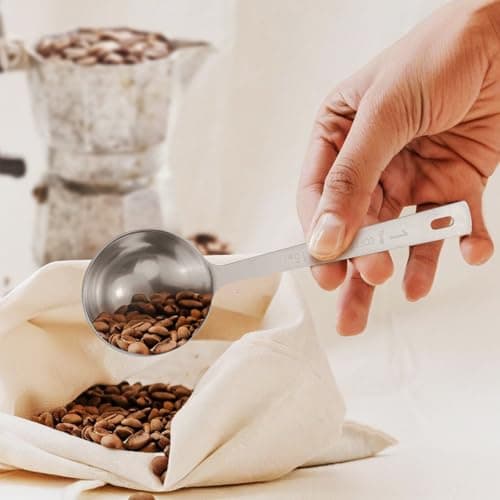 Flezoo 4Pcs Coffee Scoop Spoon - 1 Tablespoon 15ML Stainless Steel Long Handle Measuring Spoons for Ground Coffee, Loose Tea and Powder 7
