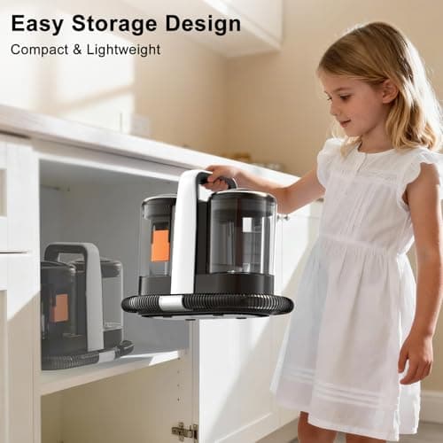 Carpet & Upholstery Spot Cleaner, High-Power 18KPa Suction Shampooer for Pet Stains, Furniture, Couch, Stairs & Auto Interiors, Portable Design with Dual Brush Tools and Large Water Tanks 8