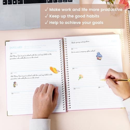 Yoment 2025 Planner - Large Hardcover Weekly & Monthly 8.5"x11" Planner for Women & Men, Dec 2024 - Dec 2025, 13 Months Academic Calendar with Tabs, Pink 7