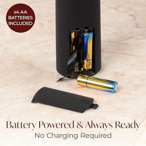 Electric Wine Opener Battery Operated with Stand and Built-in Foil Cutter - Automatic Wine Opener - Electric Corkscrew for Easy Cork Removal - Best Gift for Wine Lover (Black & Silver) 4