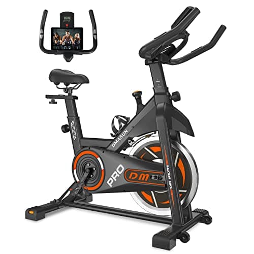 DMASUN Magnetic Resistance Exercise Bike, Indoor Cycling Bike Stationary, Cycle Bike with Comfortable Seat Cushion, Digital Display with Pulse 9