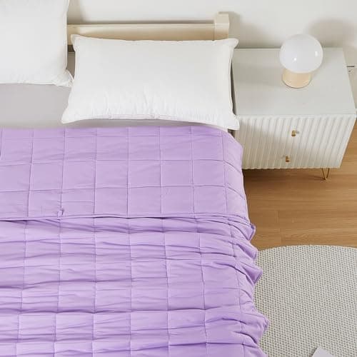 MOTRIP Soft Flannel Weighted Blanket with Sanded Reversible (Lavender Purple, 60 * 80 20LBS) 6