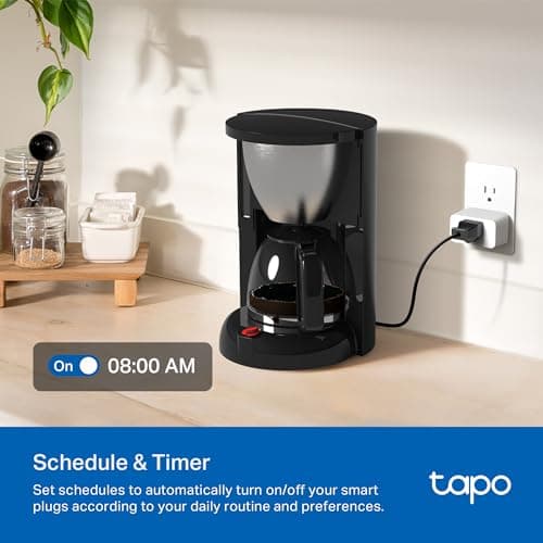 TP-Link 𝗧𝗮𝗽𝗼 Smart Plug Wi-Fi Mini, Energy Monitoring, Compatible with Alexa & Google Home & Samsung SmartThings, Timer, 15A/1800W Max, ETL Certified, 2.4G Wi-Fi Only, Tapo P115(4-Pack) 7