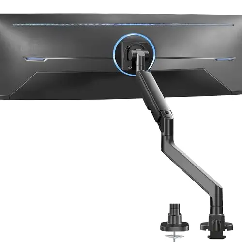 VIVO Heavy Duty Ultrawide Monitor Arm for 57 inch Screens up to 59.4 lbs, Desk Mount TV and Monitor Stand Designed for Samsung Odyssey Ark, Neo G9, ViewFinity S9, and More, Black, STAND-GT57