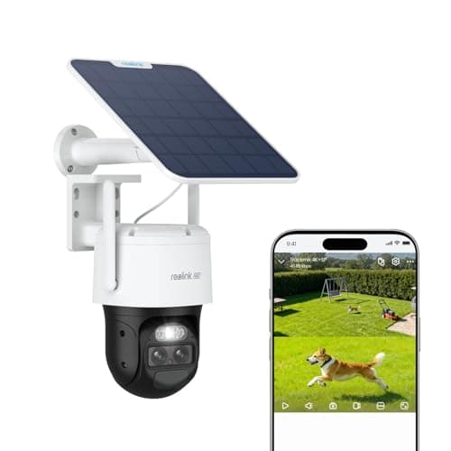 REOLINK Security Cameras Wireless Outdoor, Pan Tilt, Auto Tracking, 6X Hybrid Zoom, Solar Powered with 2K Color Night Vision, 2.4/5GHz WiFi, Local Storage, Home Hub Compatible, Trackmix+Solar Panel