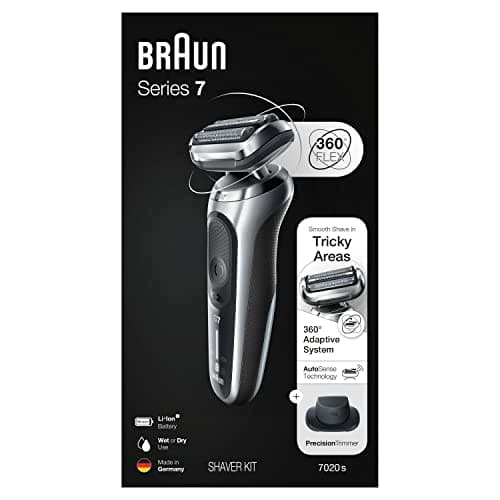 Braun Electric Razor for Men, Series 7 360 Flex Head Foil Shaver with Precision Beard Trimmer, Rechargeable, Wet & Dry and Travel Case, Black, 5 Piece Set 11
