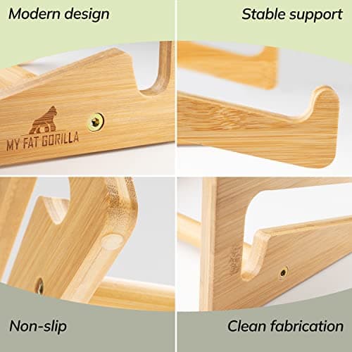 MY FAT GORILLA - Bamboo Laptop Stand, 10-15 inches, Universal Laptop Shelf, Ergonomic MacBook Holder, Laptop Riser for Desk 6