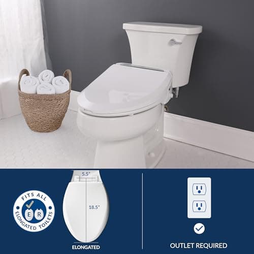 Bio Bidet USPA PRO Modern Bidet Seat, Warm Water, Heated Seat & Dryer, Remote Control, Elongated 12