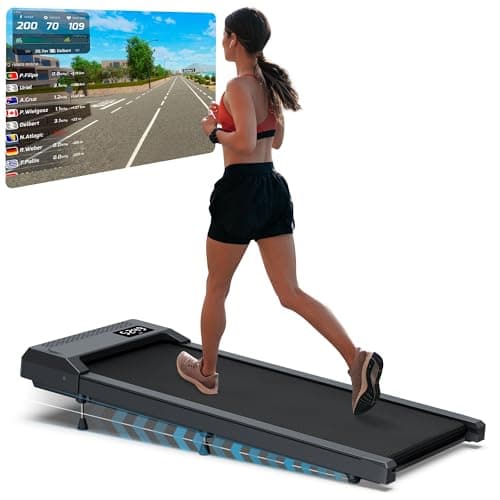 WELLFIT Walking Pad, Under Desk Treadmill with Incline, Portable Walking Pad Treadmill for Home and Office with APP & Remote Control and LED Display, 265 lbs Capacity