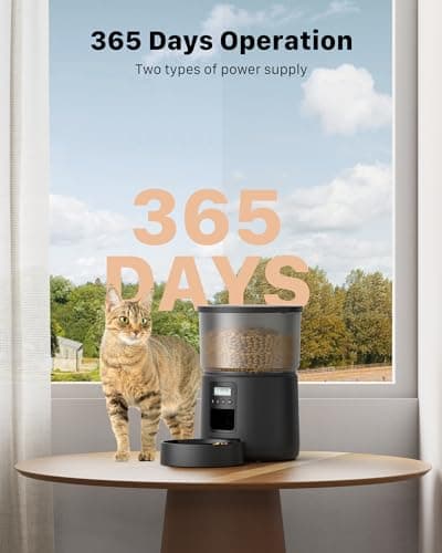 BEMOONY Automatic Cat Food Dispenser - 1-6 Meals, Customized Feeding Schedule for Cats & Dogs - 3L Capacity with Desiccant Bag 7