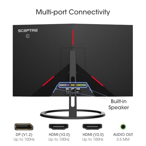 Sceptre IPS 27 Inch 2K 2560 x 1440p QHD 75Hz DisplayPort HDMI 99% sRGB Build-in Speakers Machine Black (E275W-QPT) 6