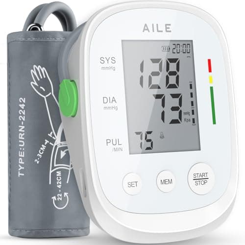 Blood Pressure Monitor, Aile Blood Pressure Machine Upper Arm Large Cuff(8.7"-16.5"), High Automatic Blood Pressure Monitors Cuff for Home Use, (BP) Manual Arm Blood Pressure Monitors, 2 * 99 Memory