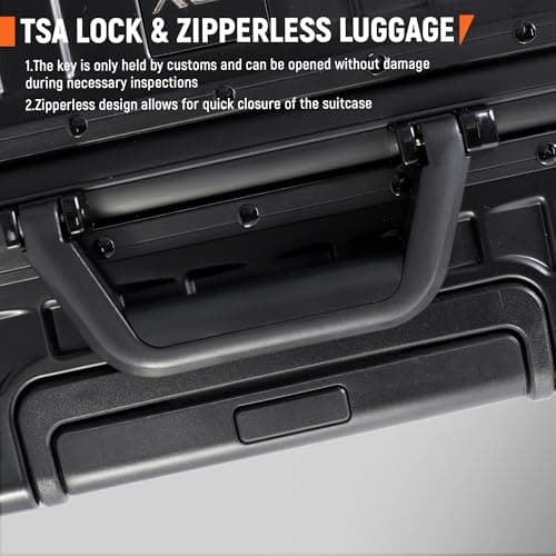 UrbanExplorer All Aluminum Carry On Luggage 22x14x9 Airline Approved Heavy Duty Hard Shell Suitcases Zipperless Suitcase with TSA Lock, Black, 20 Inch 6