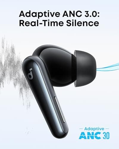 soundcore Liberty 5 by Anker, Noise-Cancelling Wireless Earbuds, 2x Stronger Voice Reduction, Real-Time Adaptive Noise Cancellation, Fast Charging, Dolby Audio, 6-Mic AI Clear Calls, Long Battery Life 3