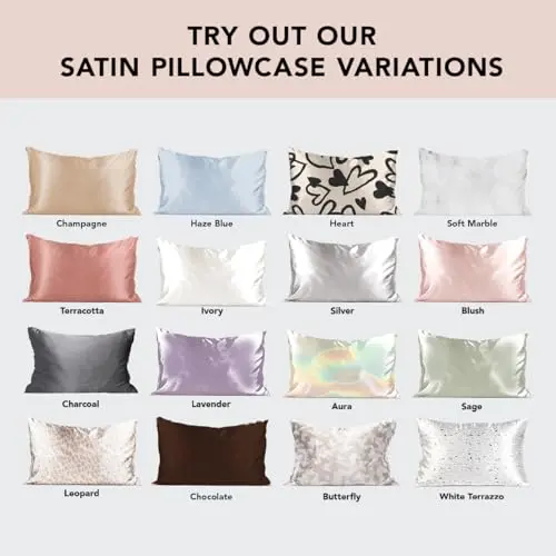 Kitsch Satin Pillowcase with Zipper for Hair & Skin - Softer Than Silk Pillow Cases, Smooth Cooling Satin Pillow Case, Wrinkle-Free, Machine Washable, King Size Satin Pillow Case 19x36, Leopard, 2pc 6