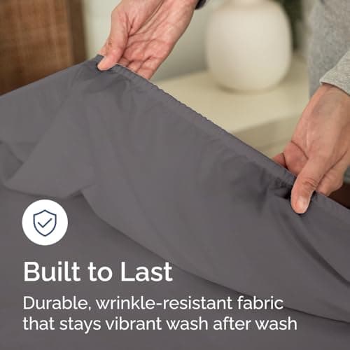 Twin Fitted Bed Sheet - Bottom Single Fitted Sheet Only - Ultra-Soft Hotel Luxury Bedding w/ 8-16 Inch Deep Pockets - Breathable, Cooling & Wrinkle Free - Easy-Fit, Fade & Shrink Resistant - Dark Grey 6