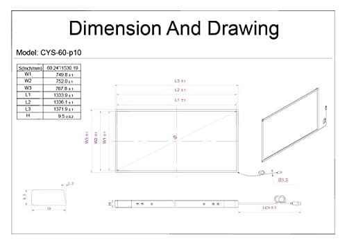Chengying 60 inch 10 Point Multi-Touch Infrared Touch Frame, ir Touch Panel, Infrared Touch Screen Overlay 8