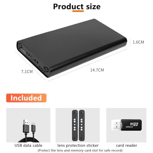 JINGRONGHUA Portable Camera, Mini Camera, Home Security Cameras, 1080P, 10000 Capacity Dual-Purpose: Power Supply/Record Cameras, with Night Vision, Motion Detection, Loop Record, Gravity Sensor 9