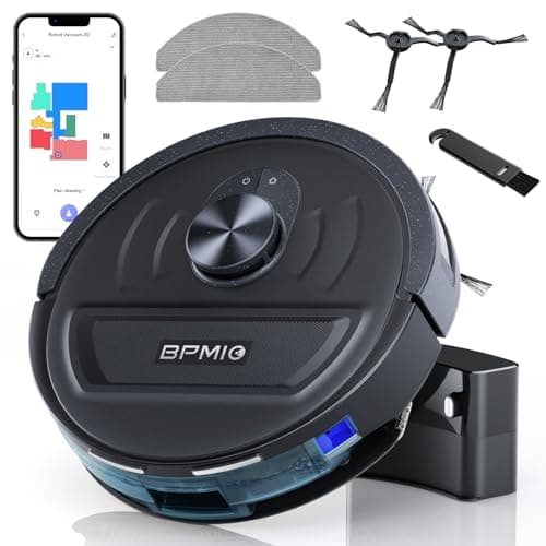 BPMIO Smart Robot Vacuum and Mop Combo, 5500Pa Powerful Suction, LiDAR Navigation, WiFi/App/Alexa Control, 120-Min Runtime, Perfect for Pet Hair, Carpets, and Hard Floors
