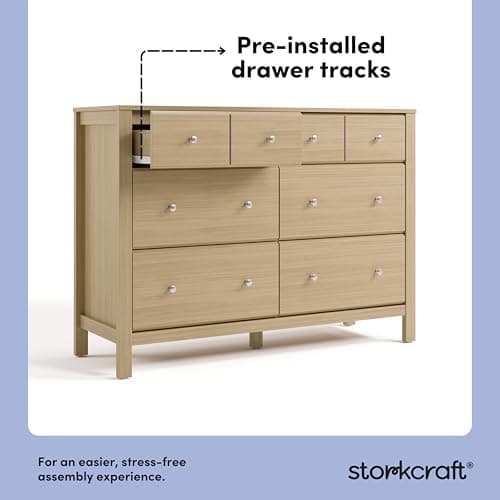 Storkcraft Horizon 6 Drawer Dresser (Driftwood) – GREENGUARD Gold Certified Dresser for Nursery & Kids’ Room, Modern Storage with Interlocking Drawer System 5