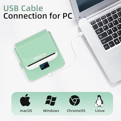 ORGSTA Label Maker Machine with Tape, T003 Thermal Label Maker, 2 Inch Bluetooth Label Printer Compatible with Phone & PC, Sticker Printer Barcode Thermal Maker for Small Business, Home, School 5