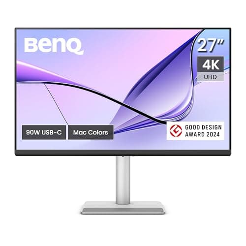 BenQ MA270U 27” 4K 3840x2160 Monitor for MacBook® Pro/Air, Dual USB-C, 90W Power Delivery, Mac Color Match, USB Hub, Brightness & Volume Control on Mac, Height & Tilt Adjustable Stand, P3 Color Gamut