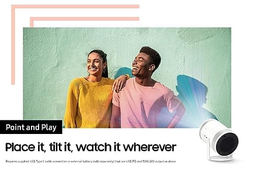 SAMSUNG 30" - 100" The Freestyle FHD HDR Smart Portable Projector for Indoor and Outdoor Home Theater, Big Screen Experience with Premium 360 Sound w/ Alexa Built-In (SP-LSP3BLAXZA) 5