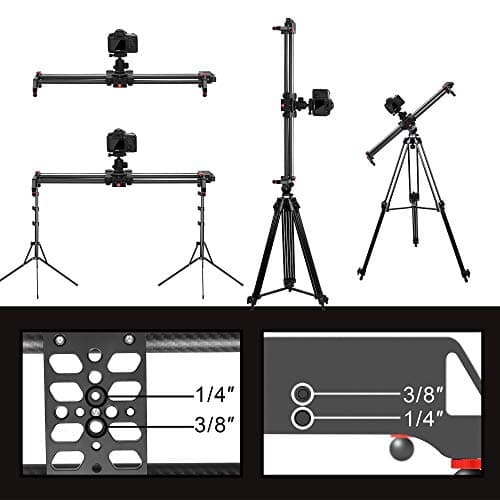 GVM Motorized Camera Slider, 31" Carbon Fiber Dolly Rail Camera Slider with Time-Lapse Photography, Tracking Shooting and 120 Degree Panoramic Shooting for Most Cameras, with Remote Controller 8