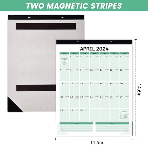 2024-2025 Magnetic Calendar for Fridge - Refrigerator Calendar 2024-2025, DEC. 2024 - DEC. 2025, 11.5"x 14.6", 18 Monthly Calendar 2024-2025 with Sturdy Magnet Stripe, Hanging Holes & Corner Protector 6