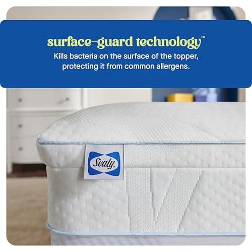 Sealy Dreamlife 3” Gel Memory Foam Queen Mattress Topper with 1” Quilted Cooling Cover, SealyComfort Gel Foam, SealyCool Poly Blend Cover 7