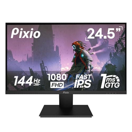 Pixio PX257 Prime 24.5 inch (24 inch / 25 inch Equivalent) 144Hz Refresh Rate FHD 1080p Resolution Fast Nano IPS Panel 1ms GTG Response Time Gaming Monitor with Adaptive Sync Compatible as 24 inch